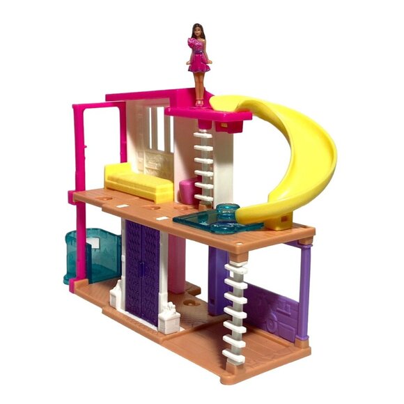 Mini BarbieLand Dreamhouse & Mini Barbie Doll Elevator Slide Pool #HYF47 Mattel - Picture 4 of 16